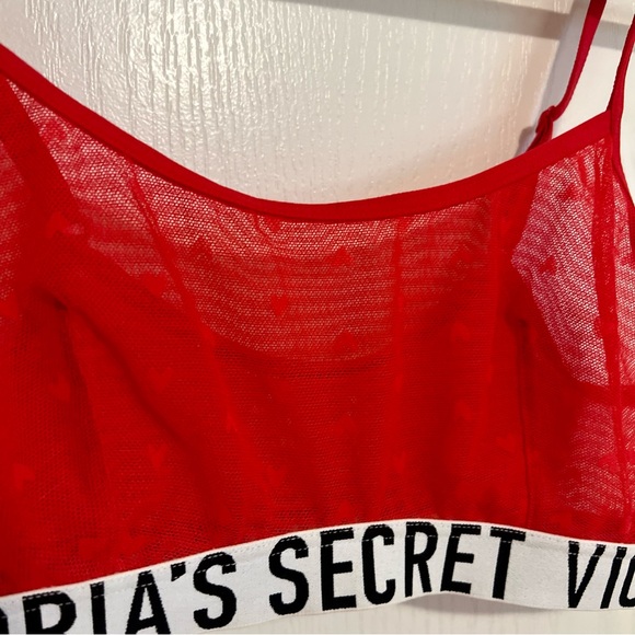 Victoria Secret Mesh Heart Red Bralette - Picture 3 of 3